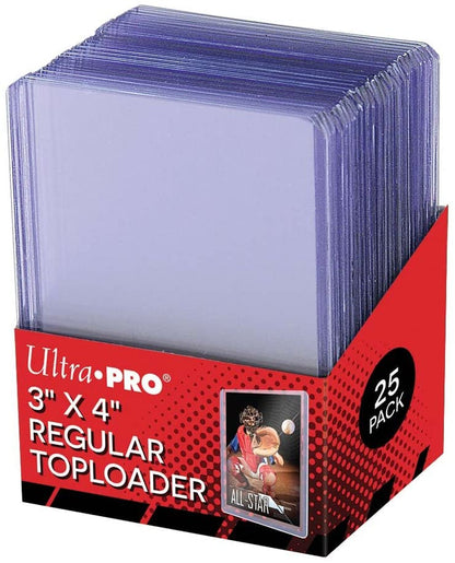 25 3 X 4 Top Loader Card Holder for Baseball, Football, Basketball, Hockey, Golf, Single Sports Cards Top Loads